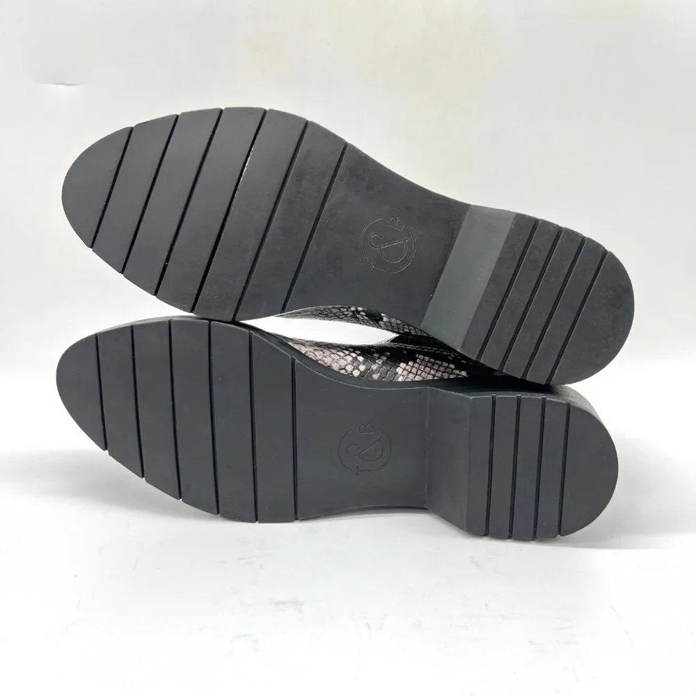 Treasure And Bond Size 6 6M Black White Snakeskin Ankle Boots‎ Booties Shoes
